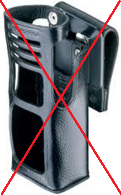 Heavy duty leather case with Belt Swivel for GP380 EX, GP580 EX and GP680 EX - No longer available from Motorola. Sold until stock is empty.