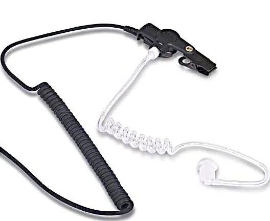 V1 Earphone Kit - Acoustic Tube, 5in Coiled Cord - 6-Pin Hirose